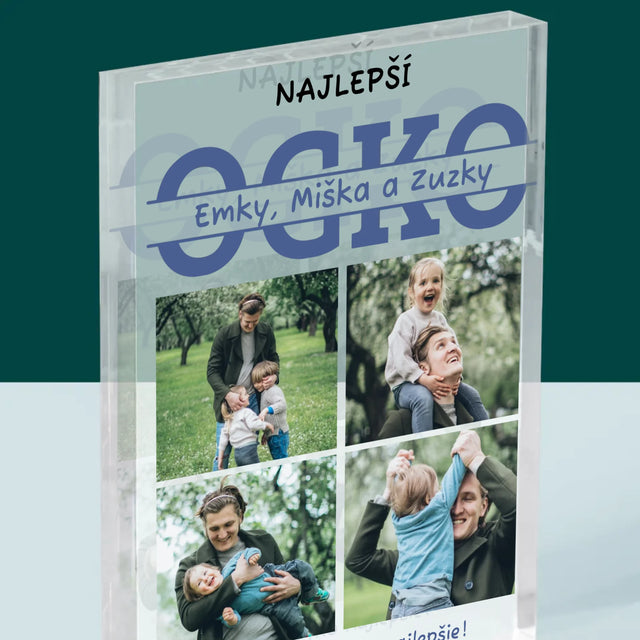 Fotokoláž: Najlepší Ocko Mená - Akrylový Blok (Vertikálne)