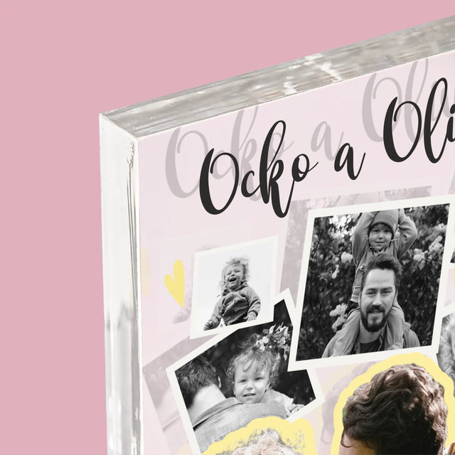 Fotokoláž: Ocino S Dieťaťom - Akrylový Blok (Vertikálne)