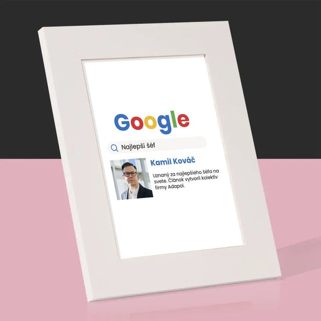 Fotografia A Podpis: Najlepší Šéf Výsledky Google - Rámček Na Fotografiu (Vertikálne)