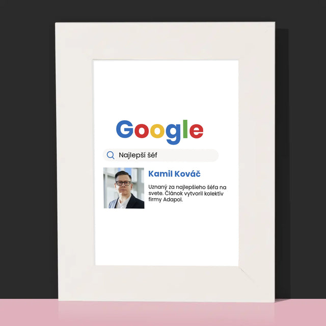 Fotografia A Podpis: Najlepší Šéf Výsledky Google - Rámček Na Fotografiu (Vertikálne)