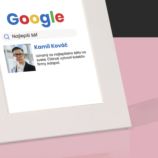 Fotografia A Podpis: Najlepší Šéf Výsledky Google - Rámček Na Fotografiu (Vertikálne)