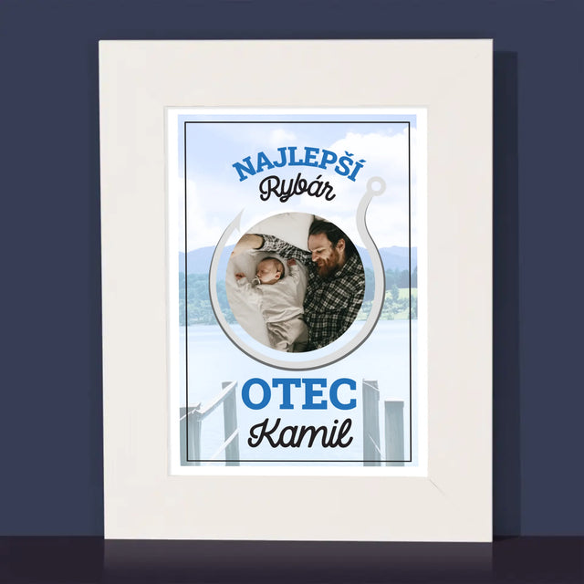Fotografia A Podpis: Najlepší Rybár Otec - Rámček Na Fotografiu (Vertikálne)