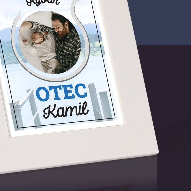 Fotografia A Podpis: Najlepší Rybár Otec - Rámček Na Fotografiu (Vertikálne)