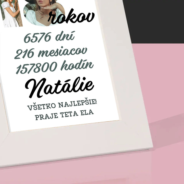 Slovo Z Fotografií: 18 Rokov Odpočítavanie - Rámček Na Fotografiu (Vertikálne)