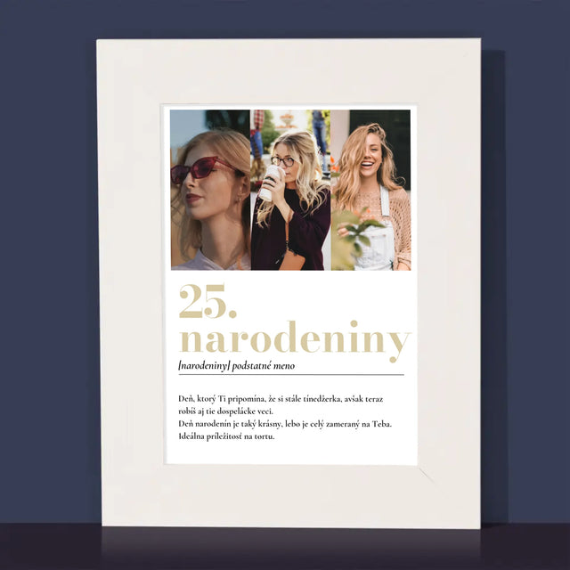 Fotokoláž: 25. Narodeniny Definícia - Rámček Na Fotografiu (Vertikálne)