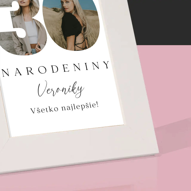 Slovo Z Fotografií: 30. Narodeniny Podpis - Rámček Na Fotografiu (Vertikálne)