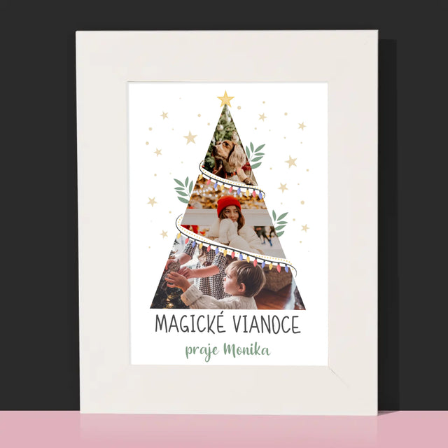 Fotokoláž: Magické Vianoce Stromček - Rámček Na Fotografiu (Vertikálne)