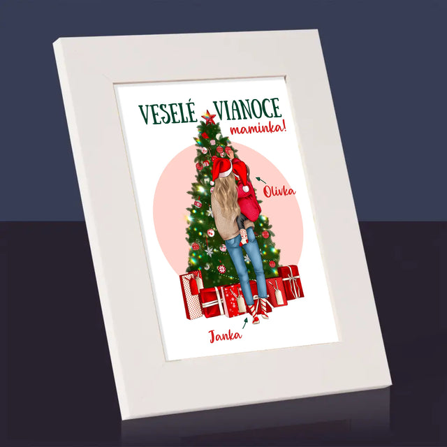 Tvorenie Postavy: Veselé Vianoce Maminka - Rámček Na Fotografiu (Vertikálne)