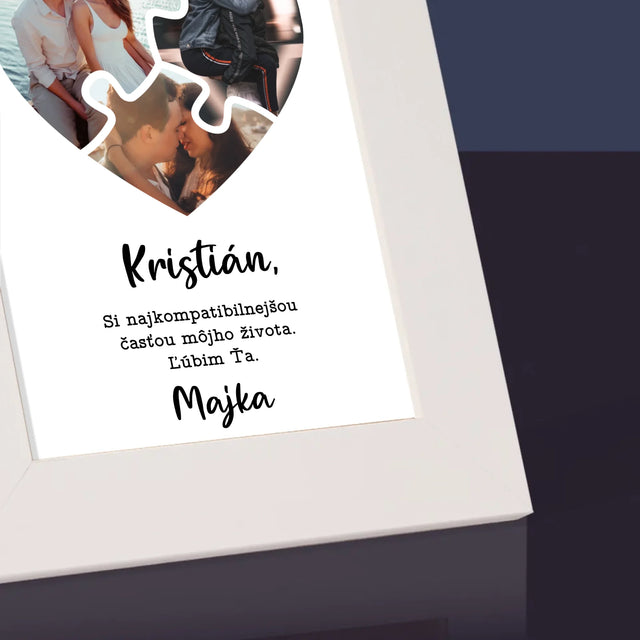 Fotokoláž: Valentínske Puzzle - Rámček Na Fotografiu (Vertikálne)