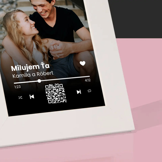 Fotografia A Podpis: Vaša Pesnička Qr Kód - Rámček Na Fotografiu (Vertikálne)