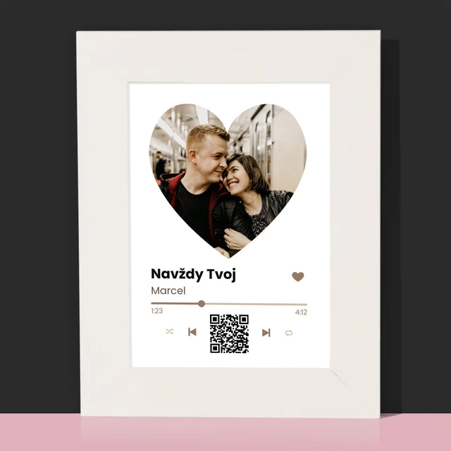Fotografia A Podpis: Naša Pesnička Srdce Qr Kód - Rámček Na Fotografiu (Vertikálne)