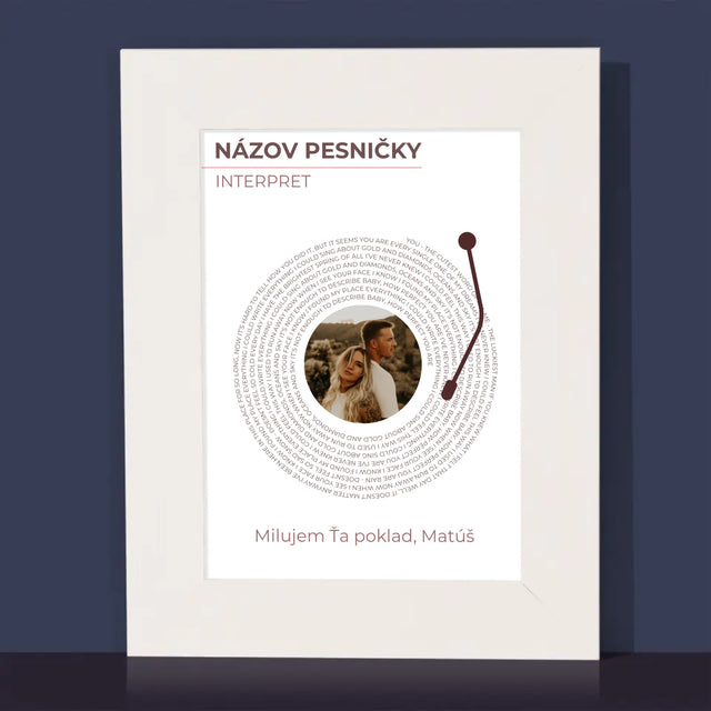 Fotografia A Podpis: Naša Pesnička Vinylová Platňa - Rámček Na Fotografiu (Vertikálne)