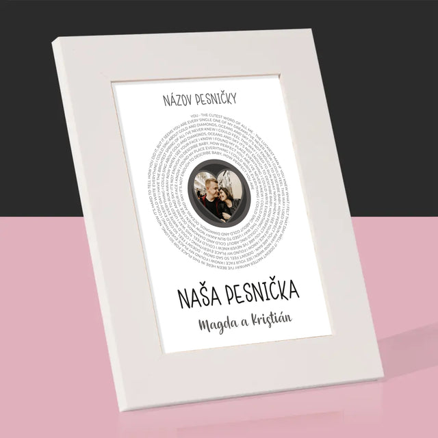 Fotografia A Podpis: Naša Pesnička S Textom - Rámček Na Fotografiu (Vertikálne)