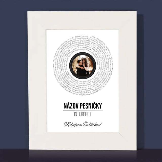 Fotografia A Podpis: Text Piesničky Na Cd-Čku - Rámček Na Fotografiu (Vertikálne)