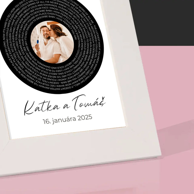Fotografia A Podpis: Text Pesničky S Tvojou Fotografiou - Rámček Na Fotografiu (Vertikálne)