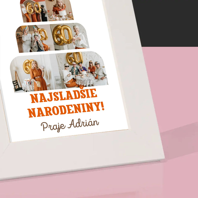 Tvar Z Fotografií: Najsladšie Narodeniny - Rámček Na Fotografiu (Vertikálne)