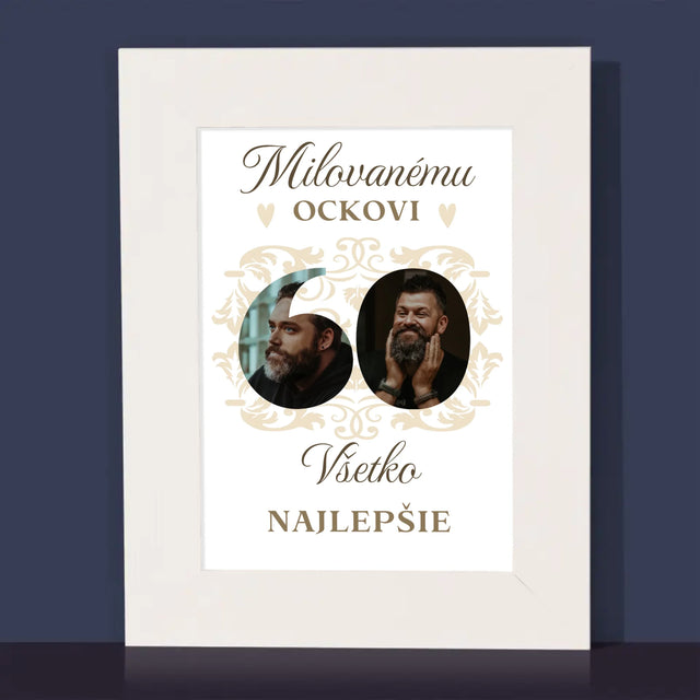 Slovo Z Fotografií: Milovanému Ockovi K 60. Narodeninám - Rámček Na Fotografiu (Vertikálne)