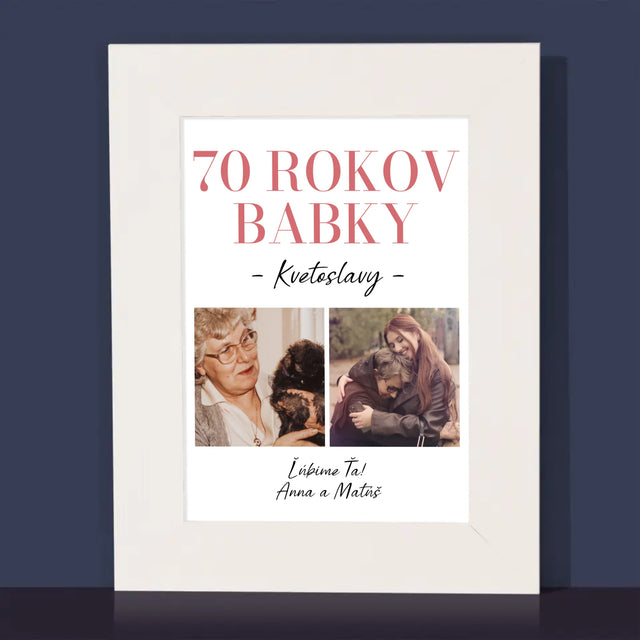 Fotokoláž: 70 Rokov Babky - Rámček Na Fotografiu (Vertikálne)