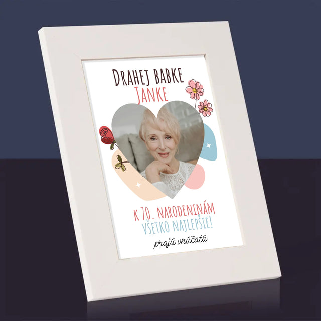 Fotografia A Podpis: Drahej Babke K Narodeninám - Rámček Na Fotografiu (Vertikálne)