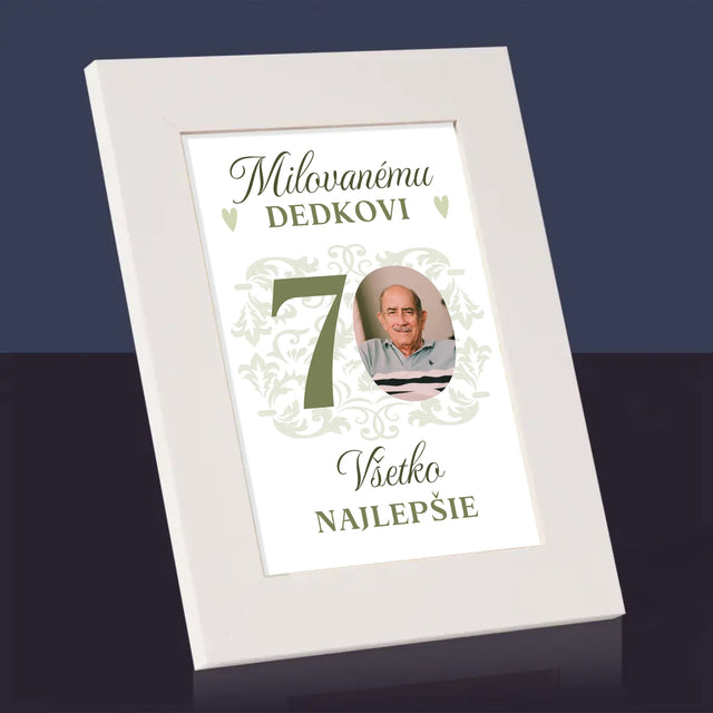 Fotografia A Podpis: Milovanému Dedkovi, Všetko Najlepšie - Rámček Na Fotografiu (Vertikálne)