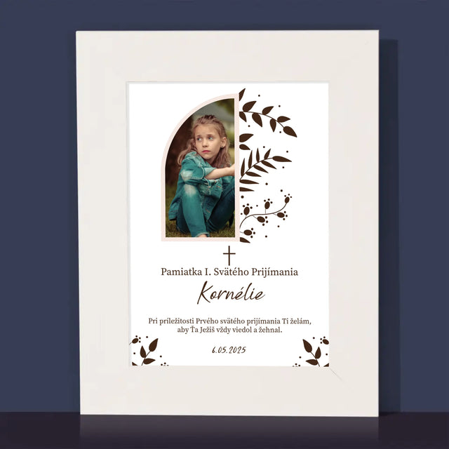 Fotografia A Podpis: Prvé Sväté Prijímanie Lístky - Rámček Na Fotografiu (Vertikálne)