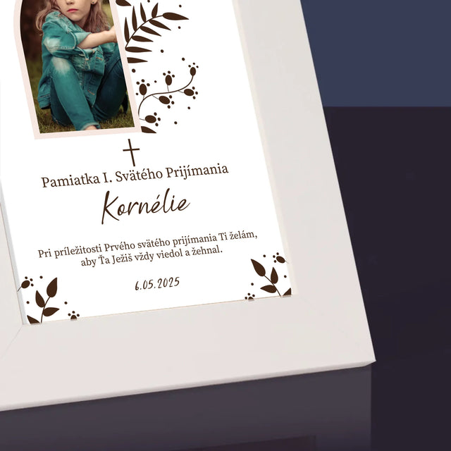 Fotografia A Podpis: Prvé Sväté Prijímanie Lístky - Rámček Na Fotografiu (Vertikálne)