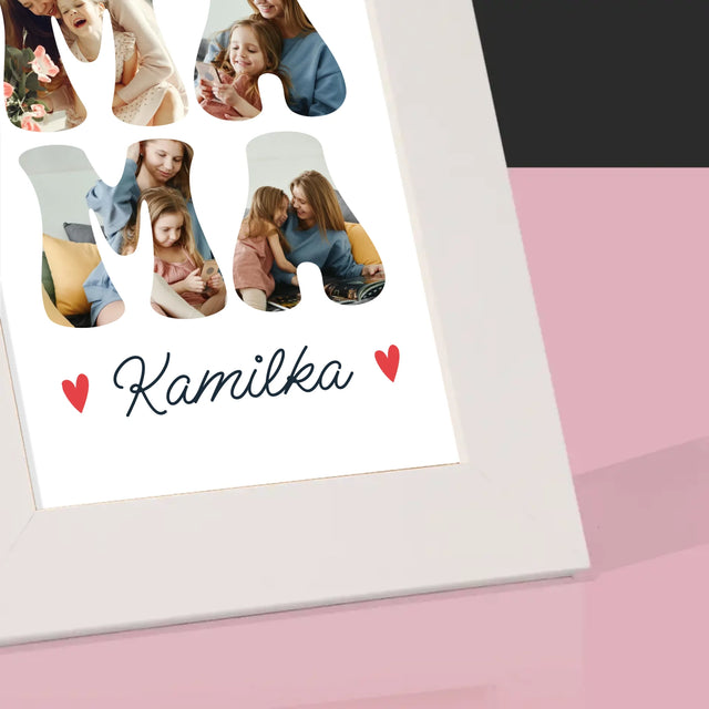 Slovo Z Fotografií: Mama Meno - Rámček Na Fotografiu (Vertikálne)