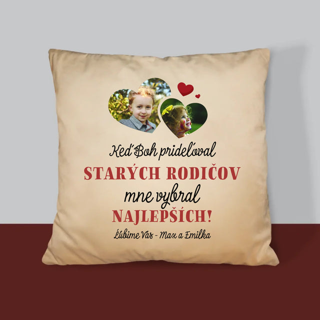 Fotokoláž: Keď Boh Prideľoval Starých Rodičov - Vankúš
