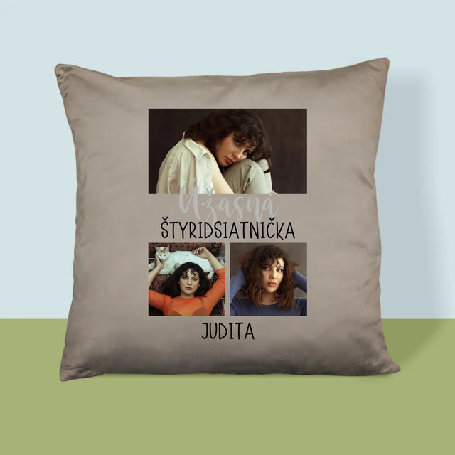 Fotokoláž: Úžasná Štyridsiatnička - Vankúš