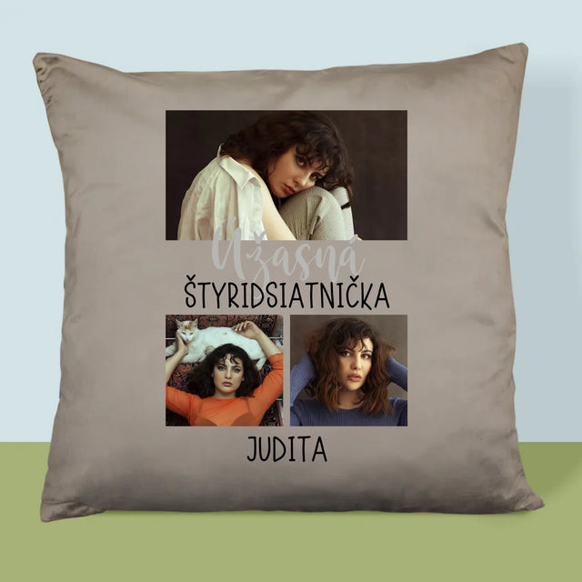 Fotokoláž: Úžasná Štyridsiatnička - Vankúš