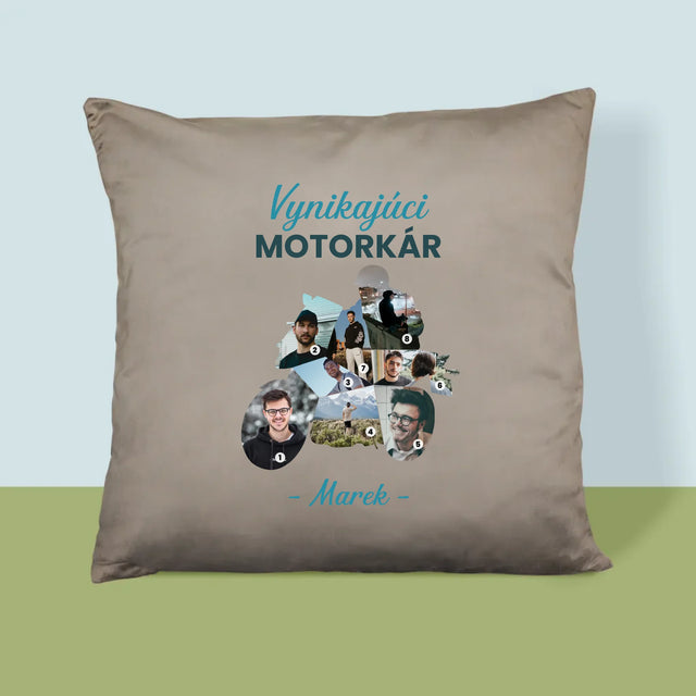 Tvar Z Fotografií: Vynikajúci Motorkár - Vankúš