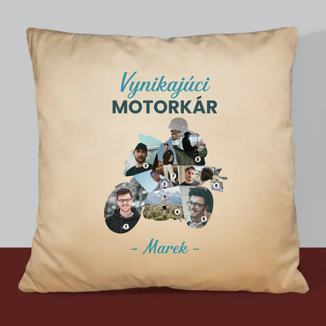 Tvar Z Fotografií: Vynikajúci Motorkár - Vankúš