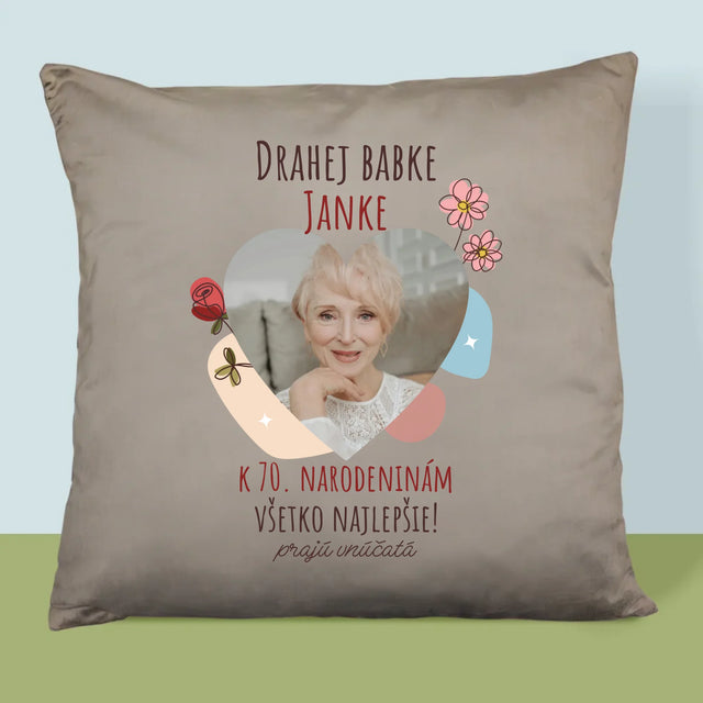 Fotografia A Podpis: Drahej Babke K Narodeninám - Vankúš