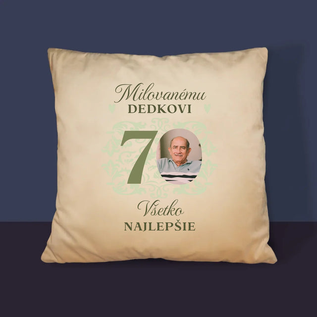 Fotografia A Podpis: Milovanému Dedkovi, Všetko Najlepšie - Vankúš