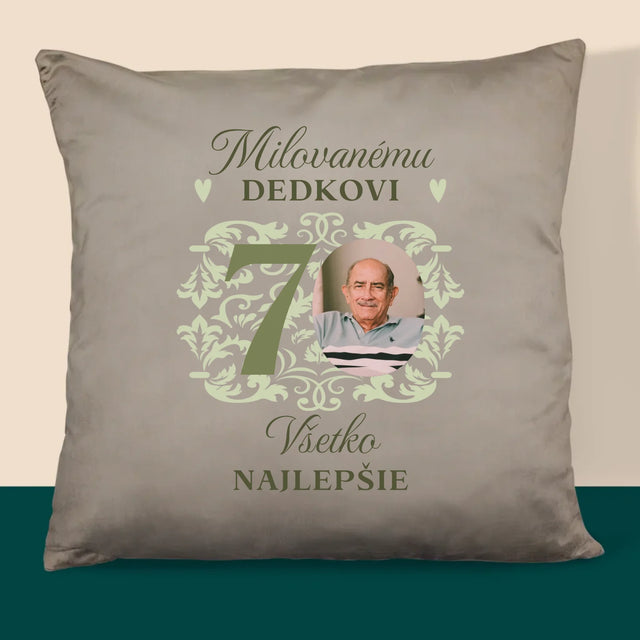 Fotografia A Podpis: Milovanému Dedkovi, Všetko Najlepšie - Vankúš