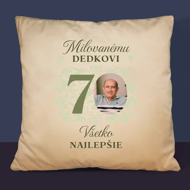 Fotografia A Podpis: Milovanému Dedkovi, Všetko Najlepšie - Vankúš