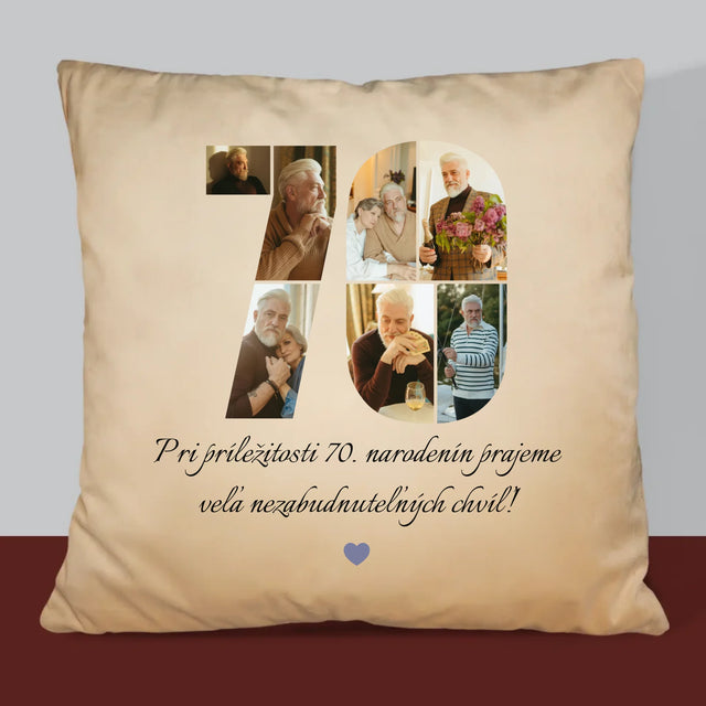 Tvar Z Fotografií: 70. Narodeniny Venovanie - Vankúš