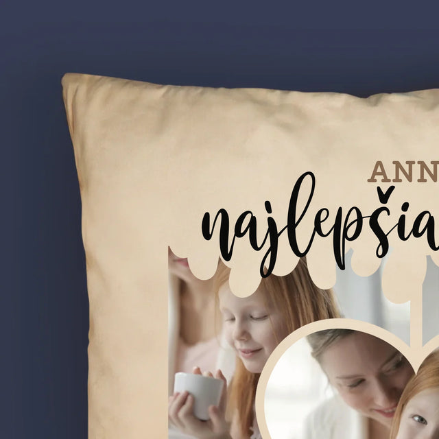 Fotokoláž: Najlepšia Mama Srdce - Vankúš