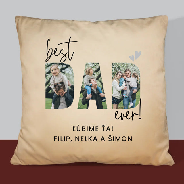 Slovo Z Fotografií: Best Dad Ever S Podpisom - Vankúš