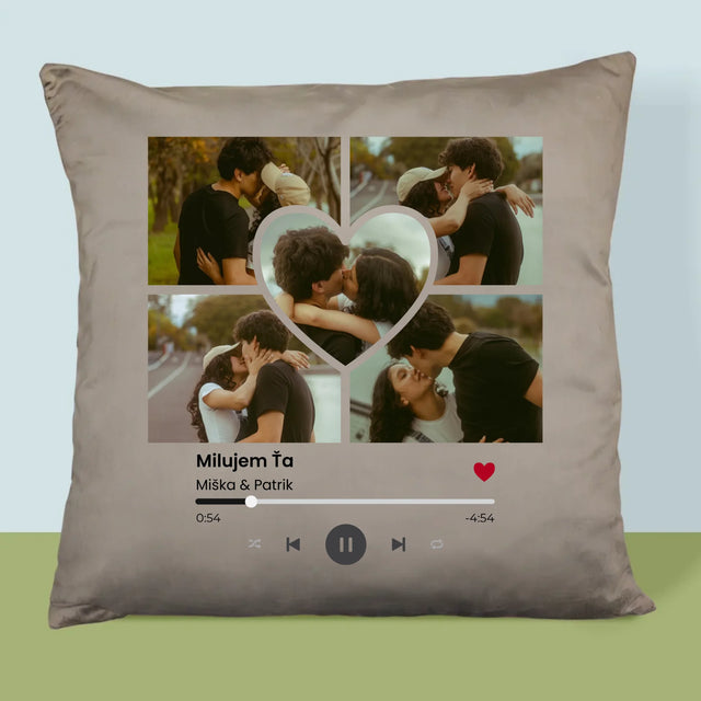 Fotokoláž: Spotify Fotografie Srdce - Vankúš