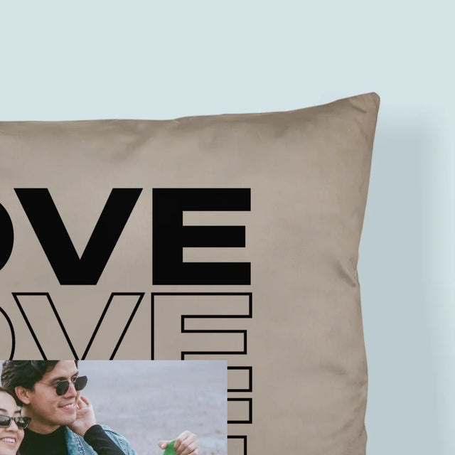 Fotokoláž: S Nápisom Love - Vankúš
