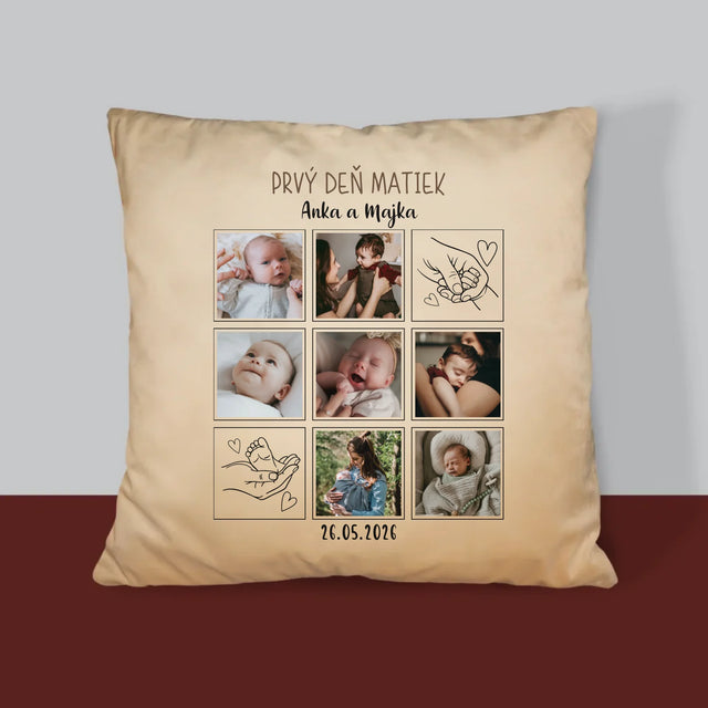 Fotokoláž: Prvý Deň Matiek Kresby - Vankúš