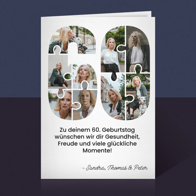 Kształt Ze Zdjęć: 60 Urodziny Puzzle - Kartka z Życzeniami | DE