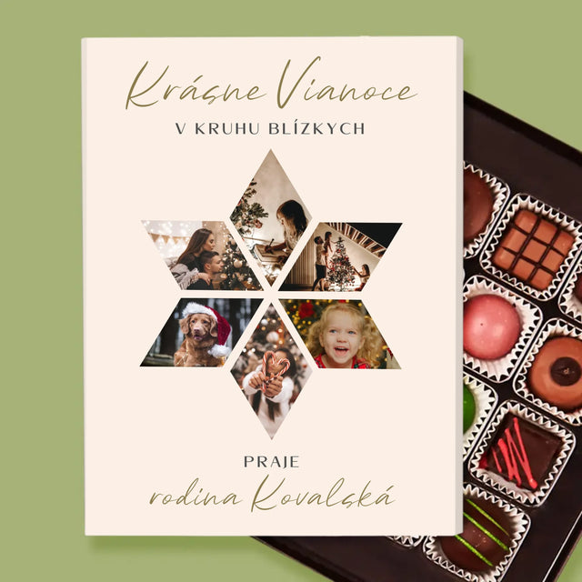 Fotokoláž: Krásne Vianoce Hviezda - Pralinky