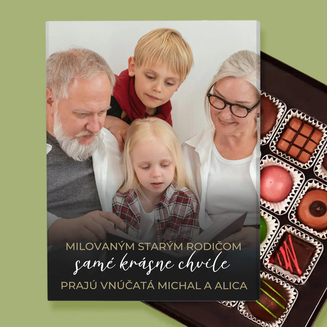 Fotografia A Podpis: Milovaným Starým Rodičom - Pralinky