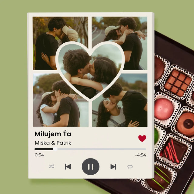 Fotokoláž: Spotify Fotografie Srdce - Pralinky