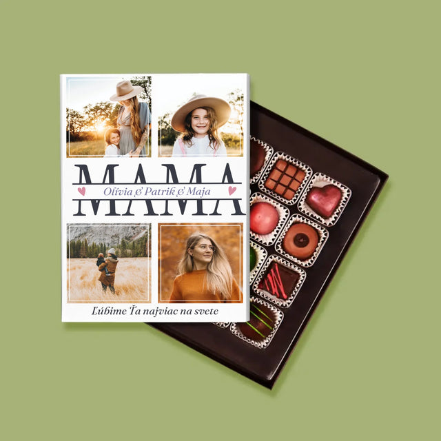 Fotokoláž: Mama Mená - Pralinky