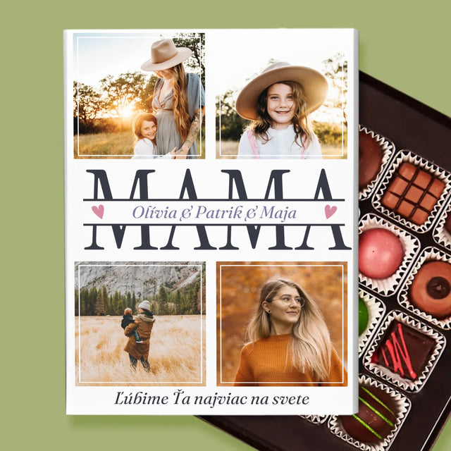 Fotokoláž: Mama Mená - Pralinky