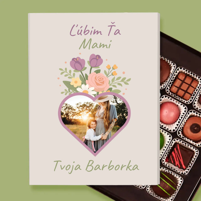 Fotografia A Podpis: Ľúbim Ťa Mami Kvety - Pralinky