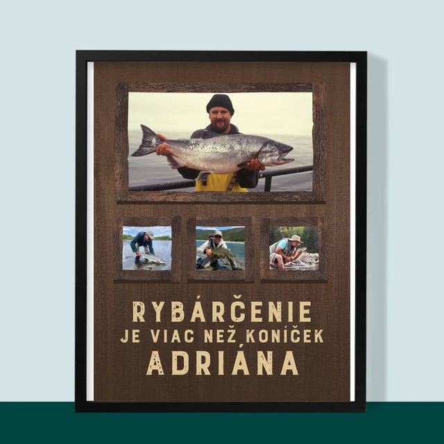 Fotokoláž: Rybárčenie - Zarámováná Tlač 30X40 (Vertikálne)
